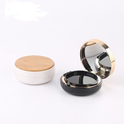 New Arrived Bamboo bb cushion container empty powder box eco friendly bamboo lid jar cosmetic