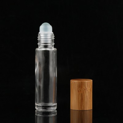 Wholesale new popular clear round 10ml glass roll on bottle with roller ball