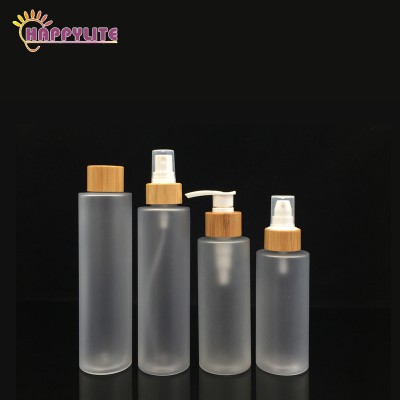 Eco Friendly Cosmetic Packaging Set Bamboo Spray Bottle For Lotion Oil