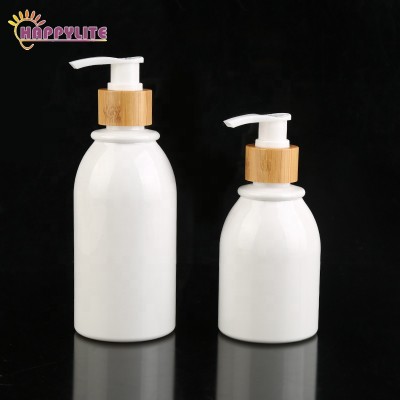 200ml 280ml PET plastic bamboo lotion bottle bamboo container bamboo packaging for skin care