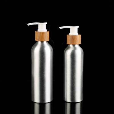 150ml/200ml Aluminum refillable spray bottle mister with bamboo cap cosmetic bottle